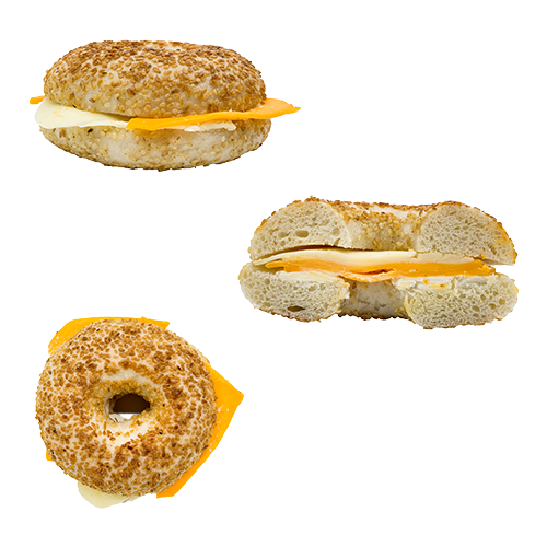 THREE CHEESE BAGEL SANDWICH
